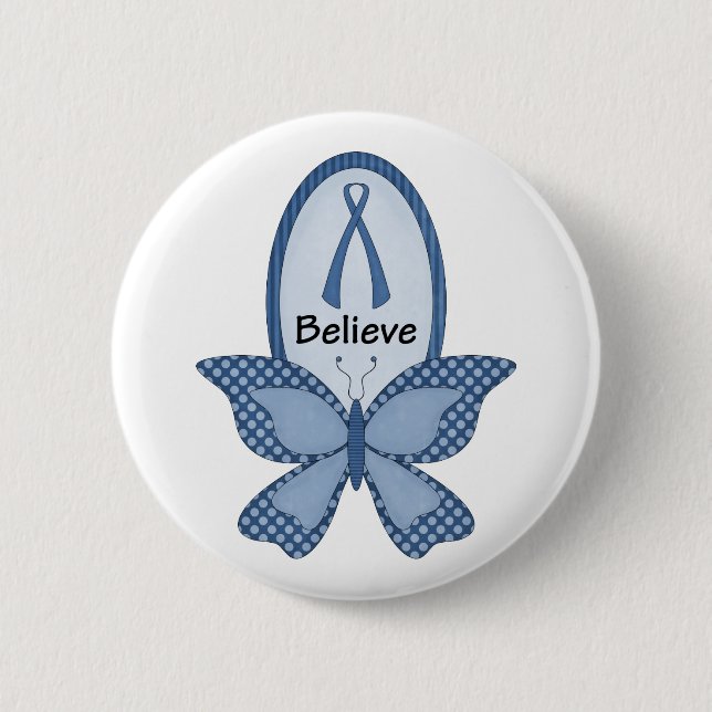 Badge Rond 5 Cm Croyez la conscience bleue (Devant)