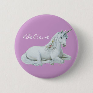 Badge Rond 5 Cm Croyez le bouton rond de licorne