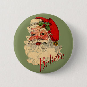 Badge Rond 5 Cm Croyez Père Noël