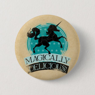 Badge Rond 5 Cm Cru comme par magie délicieux (de viande de