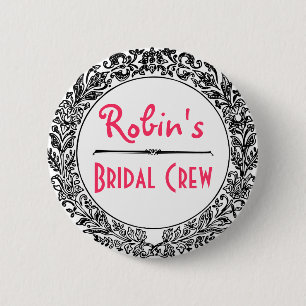 Badge Rond 5 Cm Cru noir et blanc classique