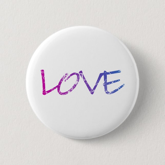 Badge Rond 5 Cm Cru rose, pourpre, bleu d'amour (Devant)