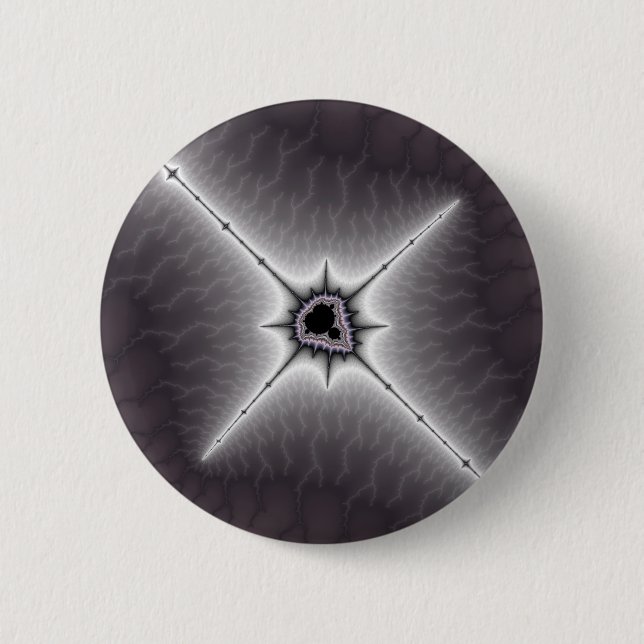 Badge Rond 5 Cm Crucifix - Bouton fractal (Devant)
