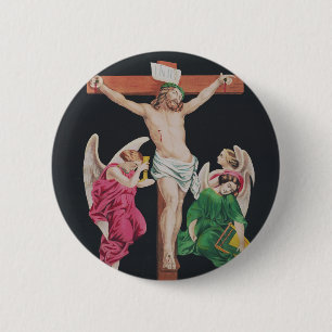 Badge Rond 5 Cm Crucifixion médiévale de Jésus-Christ