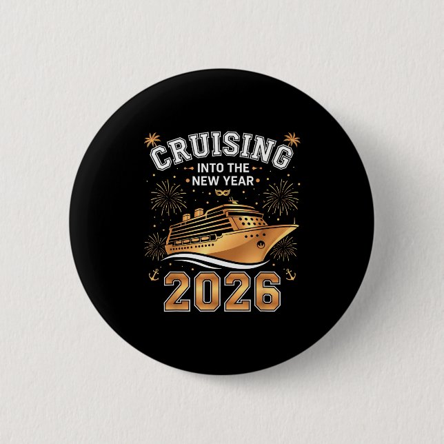 Badge Rond 5 Cm Cruising Into 2026 New Years Eve Party Favors Fami (Devant)
