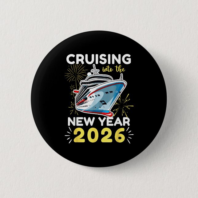 Badge Rond 5 Cm Cruising Into The New Year 2026  (Devant)