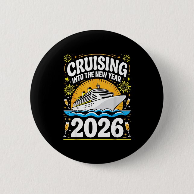 Badge Rond 5 Cm Cruising Into The New Years Eve 2026 Family Matchi (Devant)
