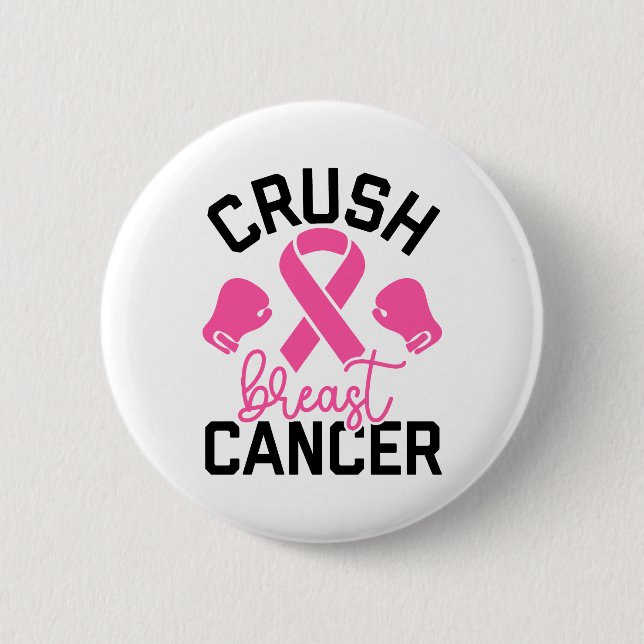 Badge Rond 5 Cm Crush Breast Cancer Awareness (Devant)