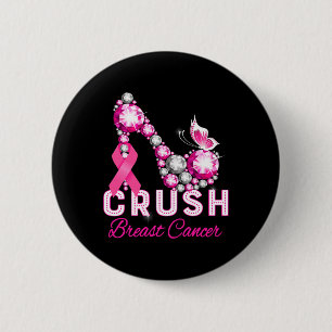 Badge Rond 5 Cm Crush Cancer du sein Guerrier Soutien Cancer du se