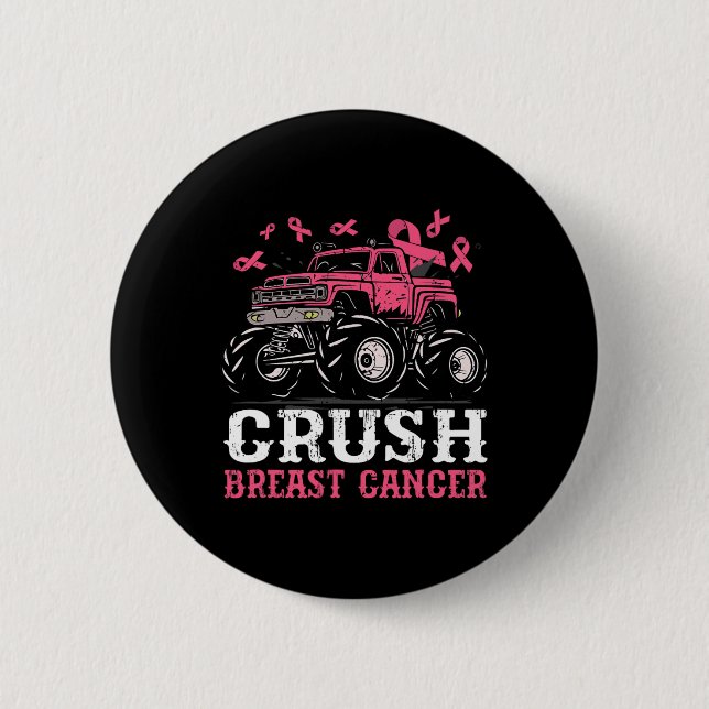 Badge Rond 5 Cm Crush Cancer du sein Sensibilisation Camion Pink K (Devant)