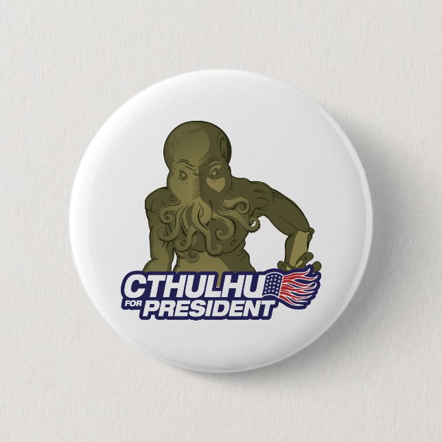 Badge Rond 5 Cm Cthulhu pour le Président Button (Devant)