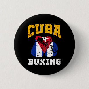Badge Rond 5 Cm Cuba Boxing Gants Cuba Flag Boxing Team Cuba Pri