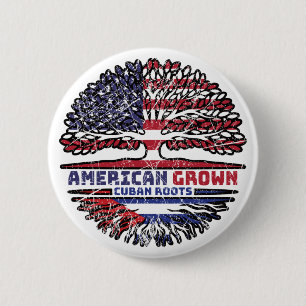Badge Rond 5 Cm Cuba Cuba Etats-Unis Etats-Unis Etats-Unis Arbre