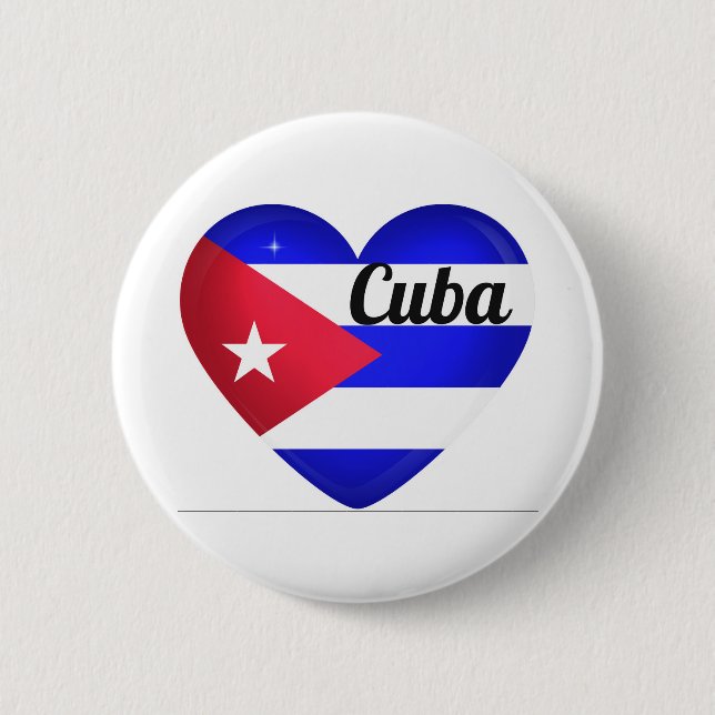 Badge Rond 5 Cm Cuba Heart Flag (Devant)