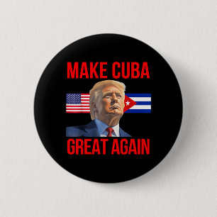 Badge Rond 5 Cm Cuba Liberté Patriotique Cuba Drapeau USA Graphiqu