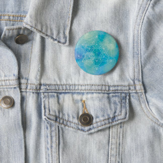 Badge Rond 5 Cm Cube de Métatron Géométrie Sacrée