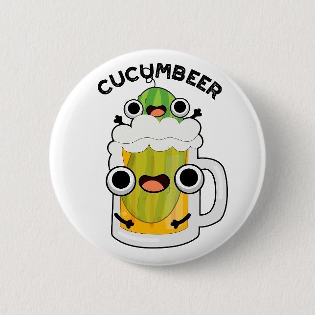 Badge Rond 5 Cm Cucum-beer Funny Beer Pun (Devant)