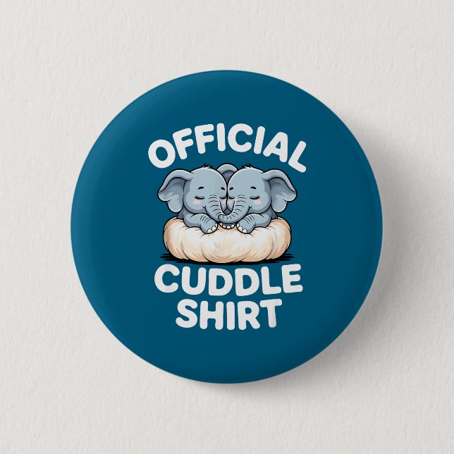 Badge Rond 5 Cm Cuddle Shirt Cute Baby Elephant Snuggle  (Devant)
