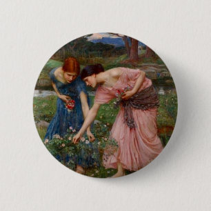 Badge Rond 5 Cm Cueillette de roses