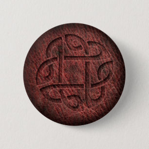 Badge Rond 5 Cm Cuir de relief de noeud celtique