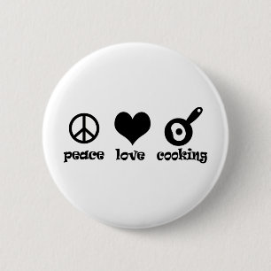 Badge Rond 5 Cm Cuisine d'amour de paix !