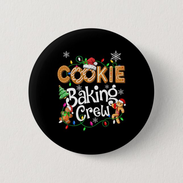 Badge Rond 5 Cm Cuisine de biscuits Crew Cuisine Lover Père Noël X (Devant)