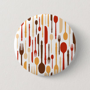 Badge Rond 5 Cm Cuisine en bois vintage Cuisine Cuillère à fourche