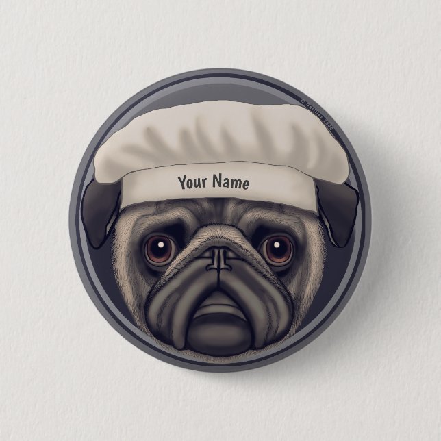 Badge Rond 5 Cm Cuisinier Carlin (Devant)