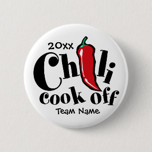 Badge Rond 5 Cm Cuisinier de piment de poivron rouge outre de
