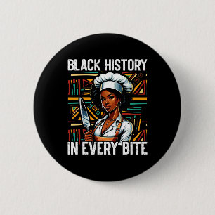 Badge Rond 5 Cm Cuisinier Noir Cuisinier Afro-Américain Mois de l'