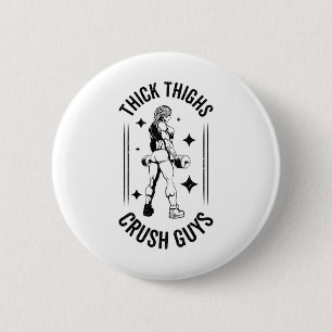 Badge Rond 5 Cm Cuisse Épaisse Écraser Les Garçons Gymnase Fitness