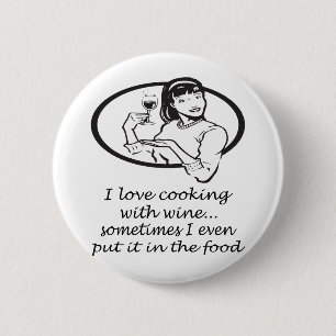Badge Rond 5 Cm Cuisson avec du vin