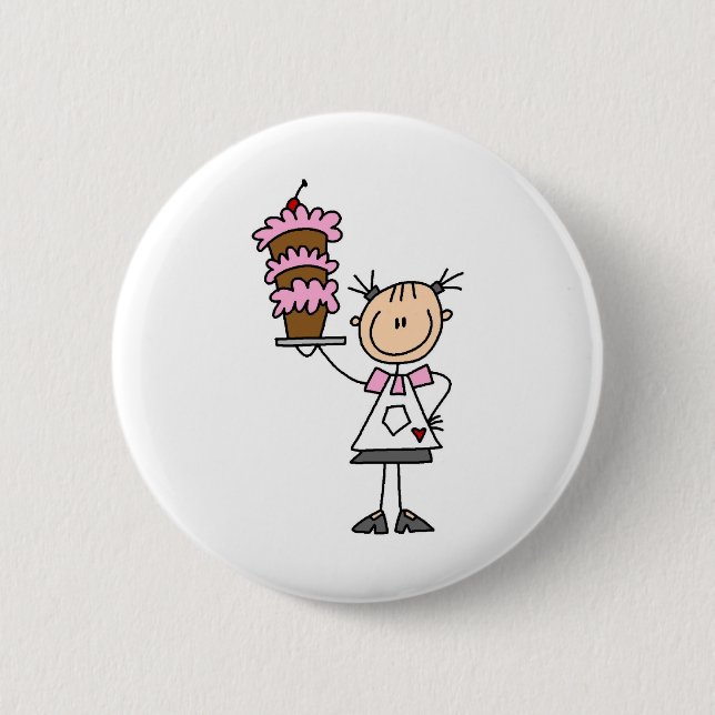 Badge Rond 5 Cm Cuisson d'un bouton de gâteau (Devant)