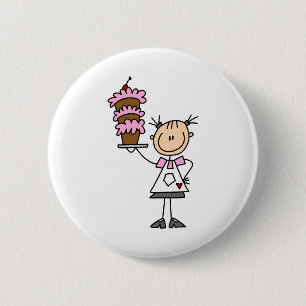 Badge Rond 5 Cm Cuisson d'un bouton de gâteau