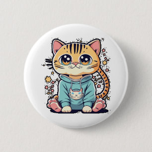 Badge Rond 5 Cm Cuite drôle petit chaton Chiffon Top