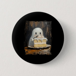 Badge Rond 5 Cm Cuite Ghost Ghost Manger Gâteau Drôle Halloween No