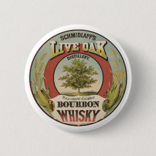 Badge Rond 5 Cm Cuivre fin Distillé Bourbon Whisky.