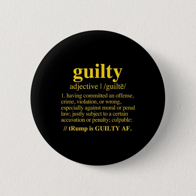 Badge Rond 5 Cm Culpabilité - Définition de culpabilité (jaune) (Devant)