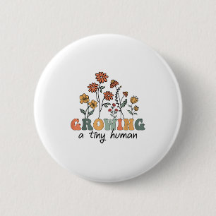 Badge Rond 5 Cm Cultiver Une Minuscule Fleur Florale Humaine Tee D