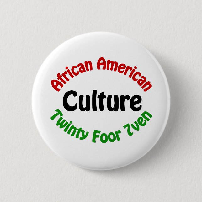 Badge Rond 5 Cm Culture d'Afro-américain (Devant)