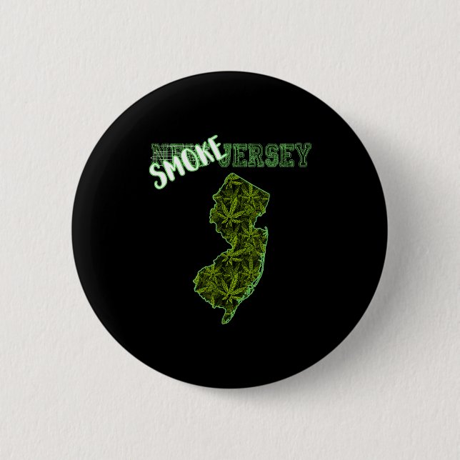 Badge Rond 5 Cm Culture de mauvaises herbes drôle du New Jersey  (Devant)