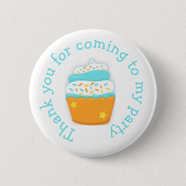 Badge Rond 5 Cm Cupcake and Sprinkles 'merci d'être venu' (Devant)