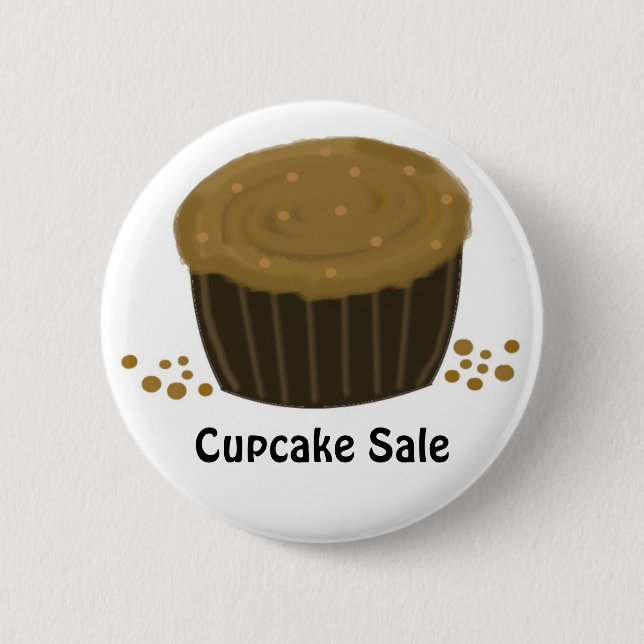 Badge Rond 5 Cm Cupcake au chocolat - Vente Cupcake (Devant)