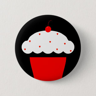 Badge Rond 5 Cm cupcake de cerise