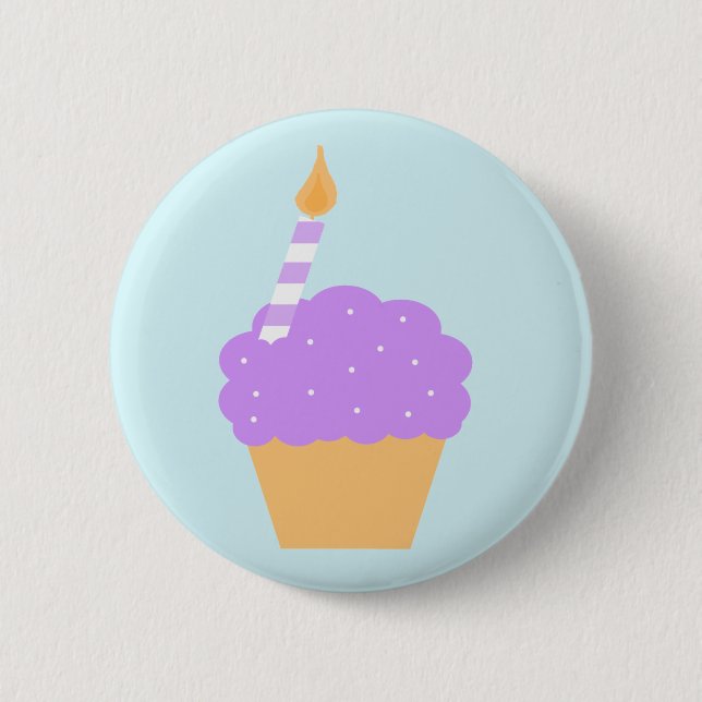 Badge Rond 5 Cm Cupcake mauve (Devant)
