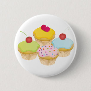 Badge Rond 5 Cm Cupcakes