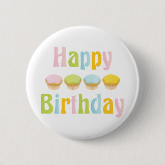 Badge Rond 5 Cm Cupcakes de Joyeux Anniversaire