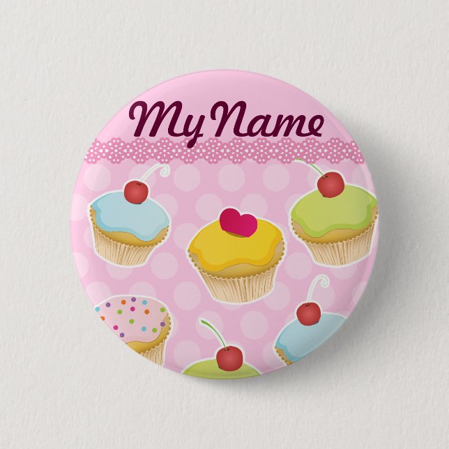 Badge Rond 5 Cm Cupcakes personnalisés (Devant)