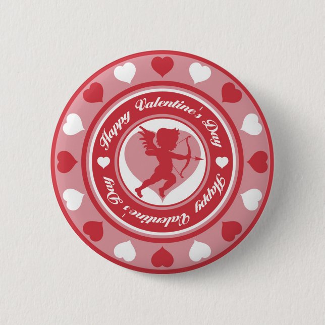 Badge Rond 5 Cm Cupidé dans la ronde (Devant)