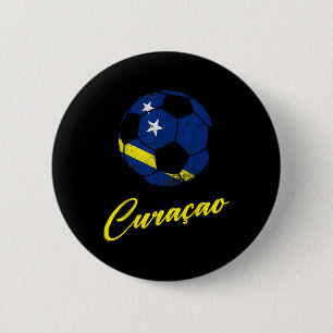 Badge Rond 5 Cm Curacao Soccer Ll,curacao,drapeau de Curaçao,curac